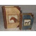 Set of 2 Punch Studio Vintage Equestrian Horse Small Gift Nesting Book Boxes NEW 802126689264  163004120824